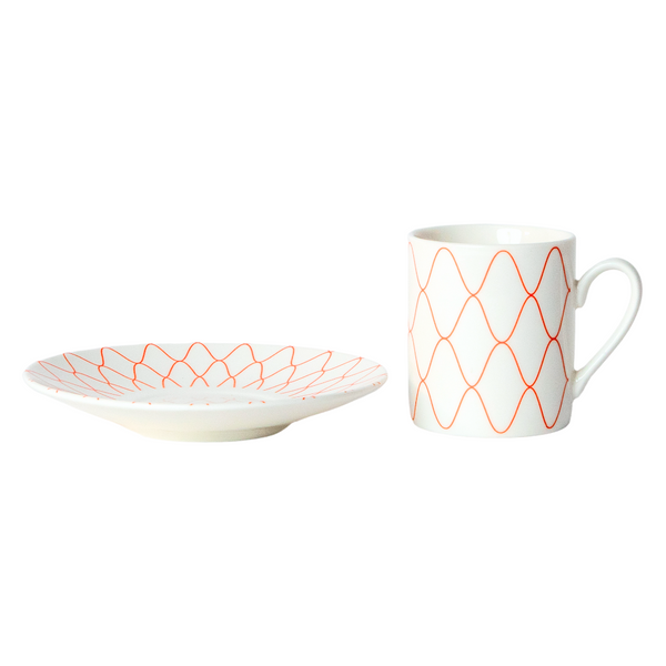 Lined Porcelain Tea Cup Set