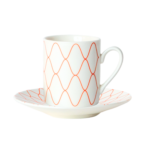 Lined Porcelain Tea Cup Set