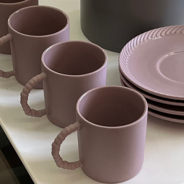 Beaded Porcelain Tea Cup & Saucer