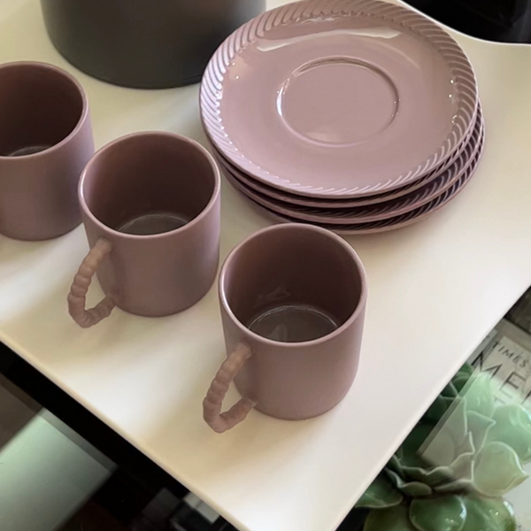 Beaded Porcelain Tea Cup & Saucer