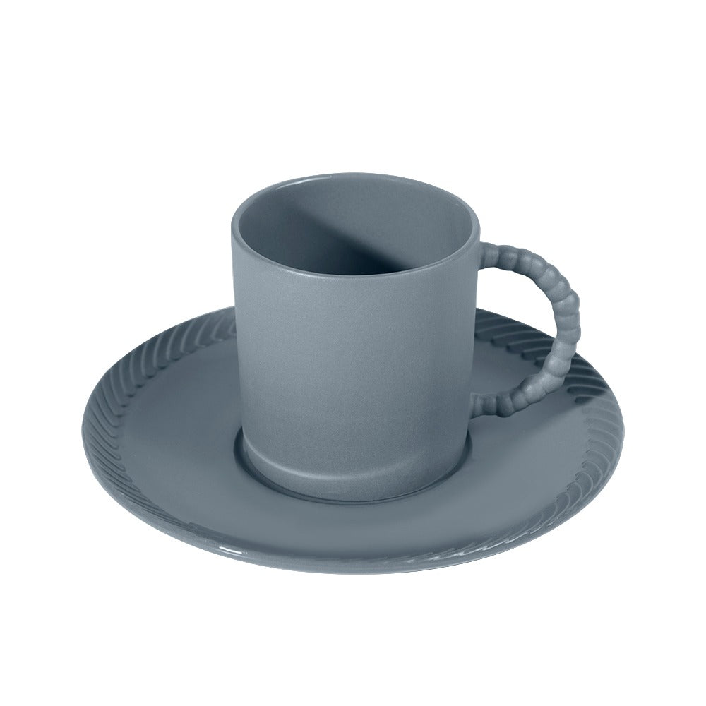 Beaded Porcelain Tea Cup & Saucer