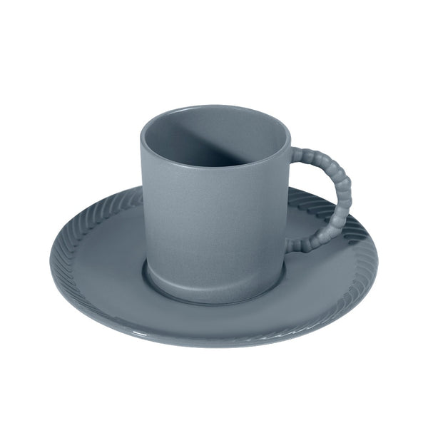 Beaded Porcelain Tea Cup & Saucer