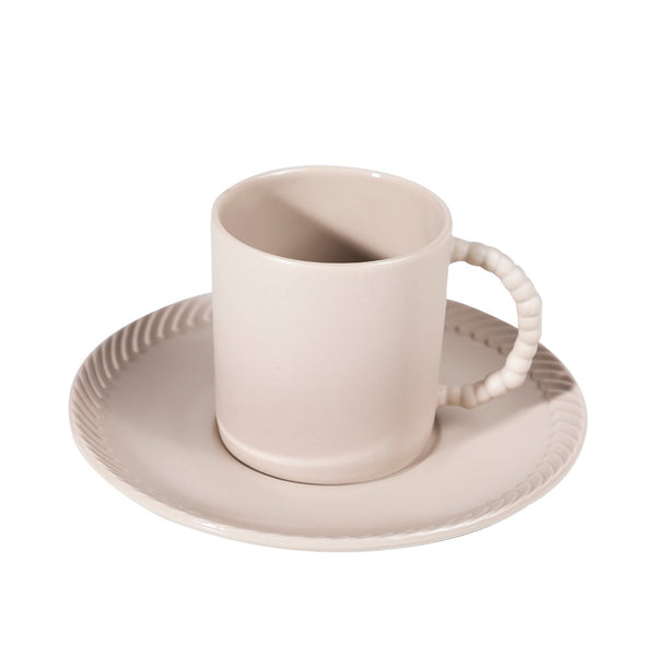 Beaded Porcelain Tea Cup & Saucer